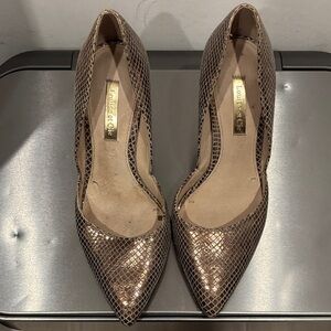 Louise et cie sz5  Metallic Snakeskin Heels